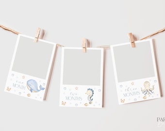 Under the Sea Photo Banner: Baby 1st Year Milestone (Digital Download)