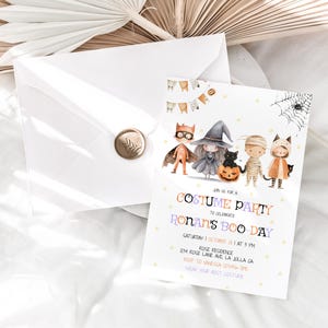 Editable Spooktacular Costume Party Halloween Birthday Invitation, Halloween Birthday Party Invite, Cute Kids Halloween Mobile Invite