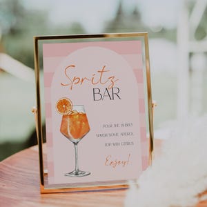 Aperol Spritz Bar-Schild, Aperol Spritz-Cocktail-Druck, Liebe auf den ersten Spritz, Brautdusche Bar-Menü-Vorlage, Babyparty-Cocktail, Spritz