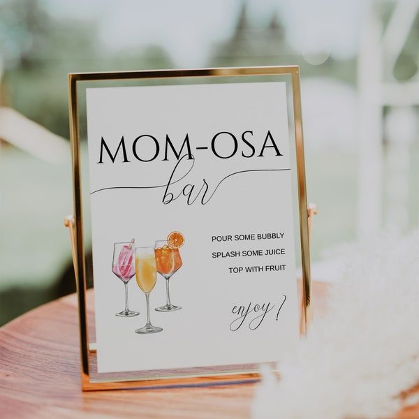 MOM-OSA Bar Sign | Minimal Bar Sign |  Mimosa Bar Sign | Bar Sign | Instant Download| Minimal Sign | Printable Sign | Editable