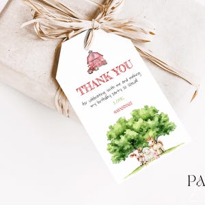 EDITABLE Farm Animals Treat Tags, Farm Party Favor Tag, Barnyard Birthday Tag, Farm Party Decor,  Farm Party Tags, Farm Thank You Tags