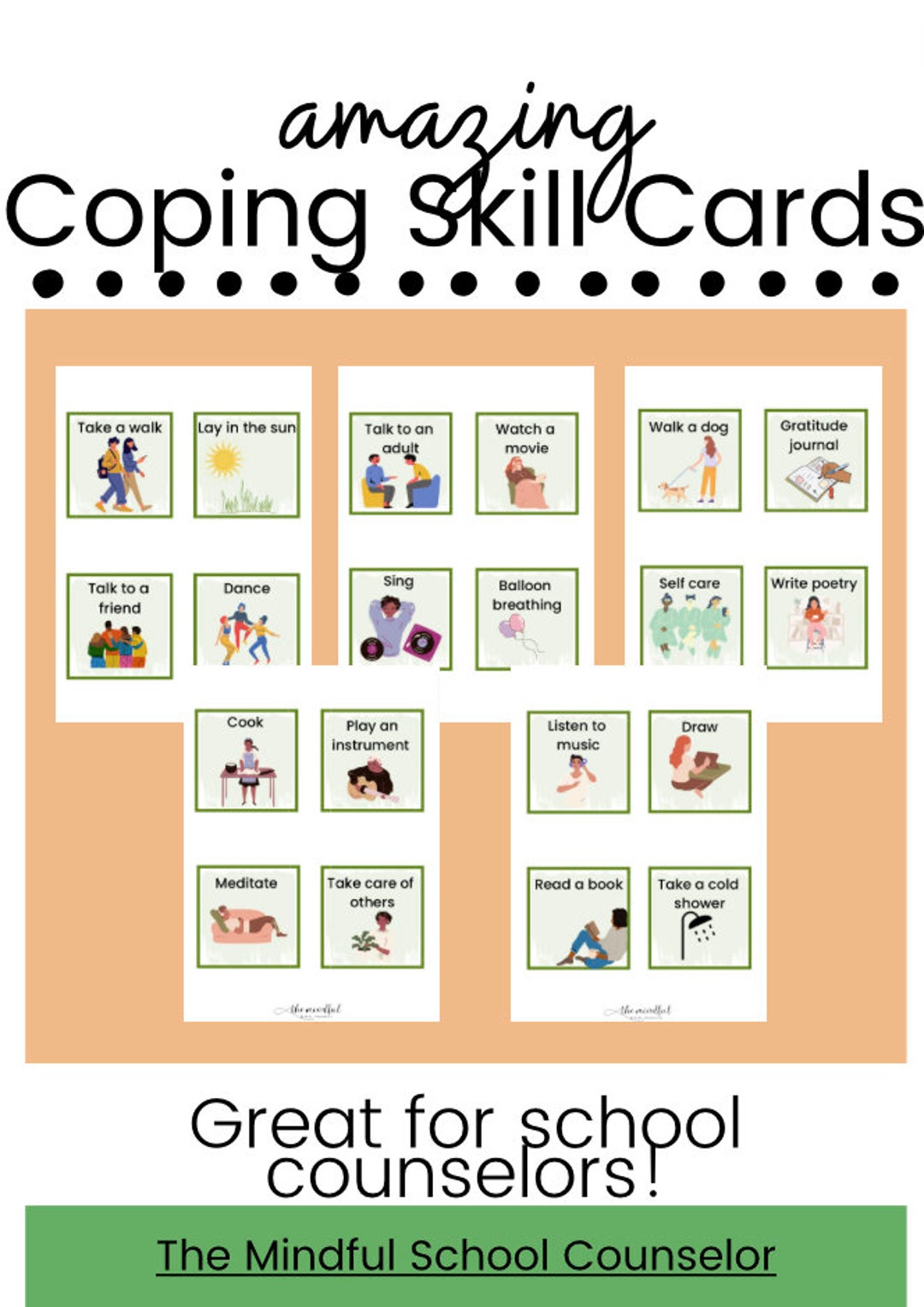 Coping Skill Cards printable - Etsy