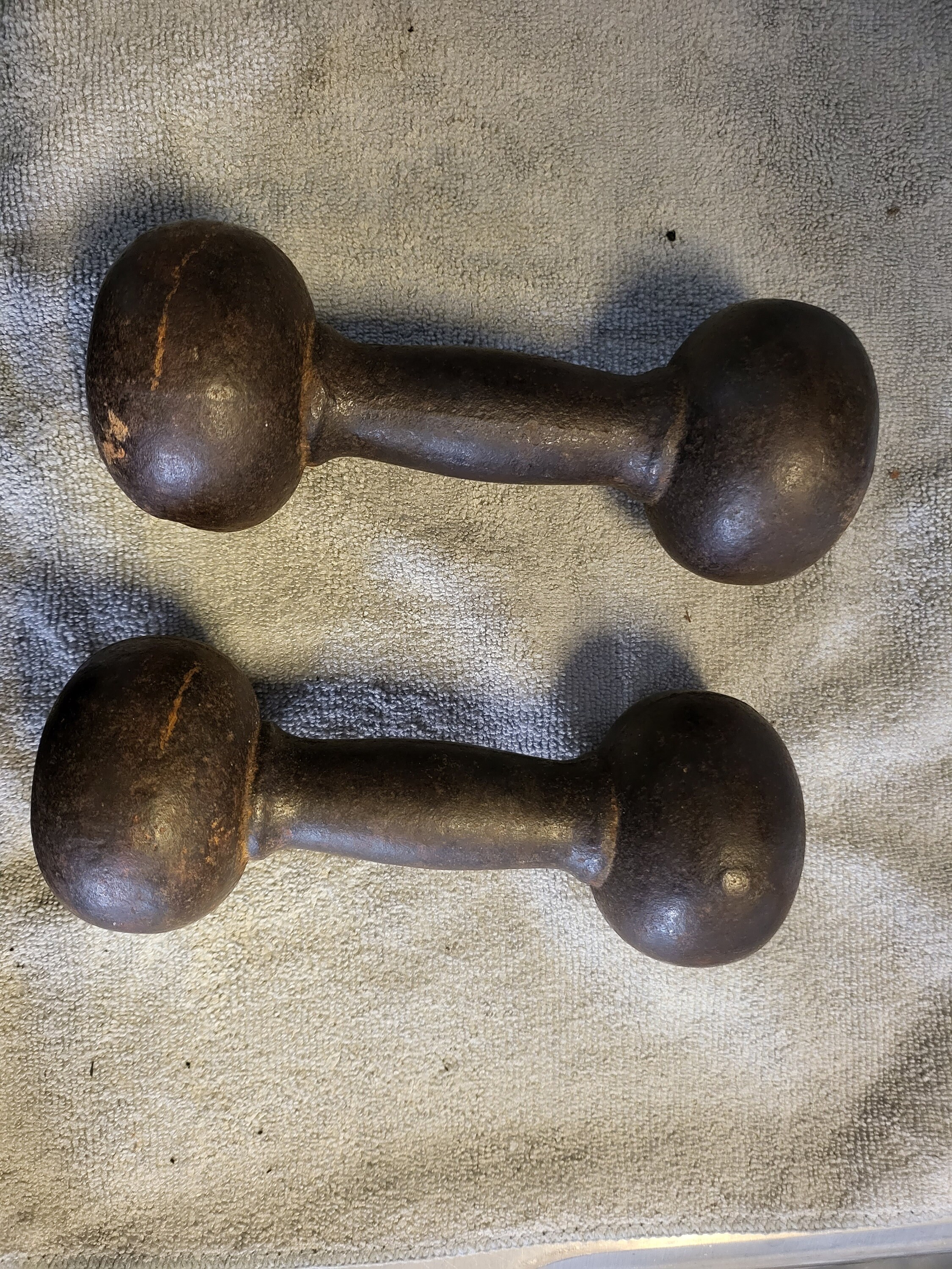 Vintage Antique Early 1900's Iron Dumbbells 5lbs Each Etsy