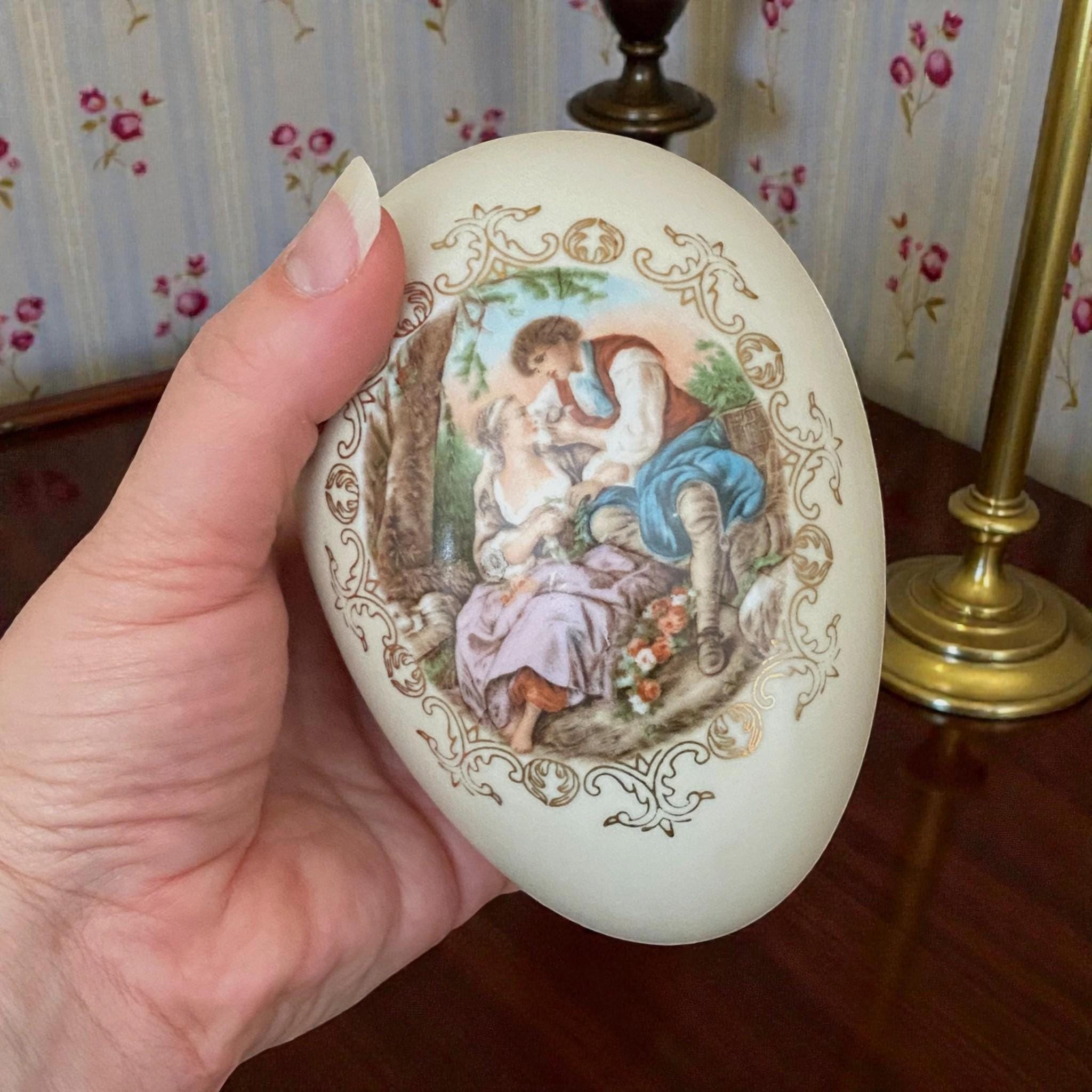 Antique Egg Trinket Box - Etsy