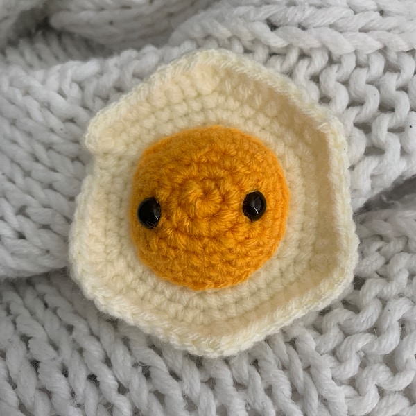 Egg plush | food toy | crochet egg | sunny side up plush | handmade perfect for gift