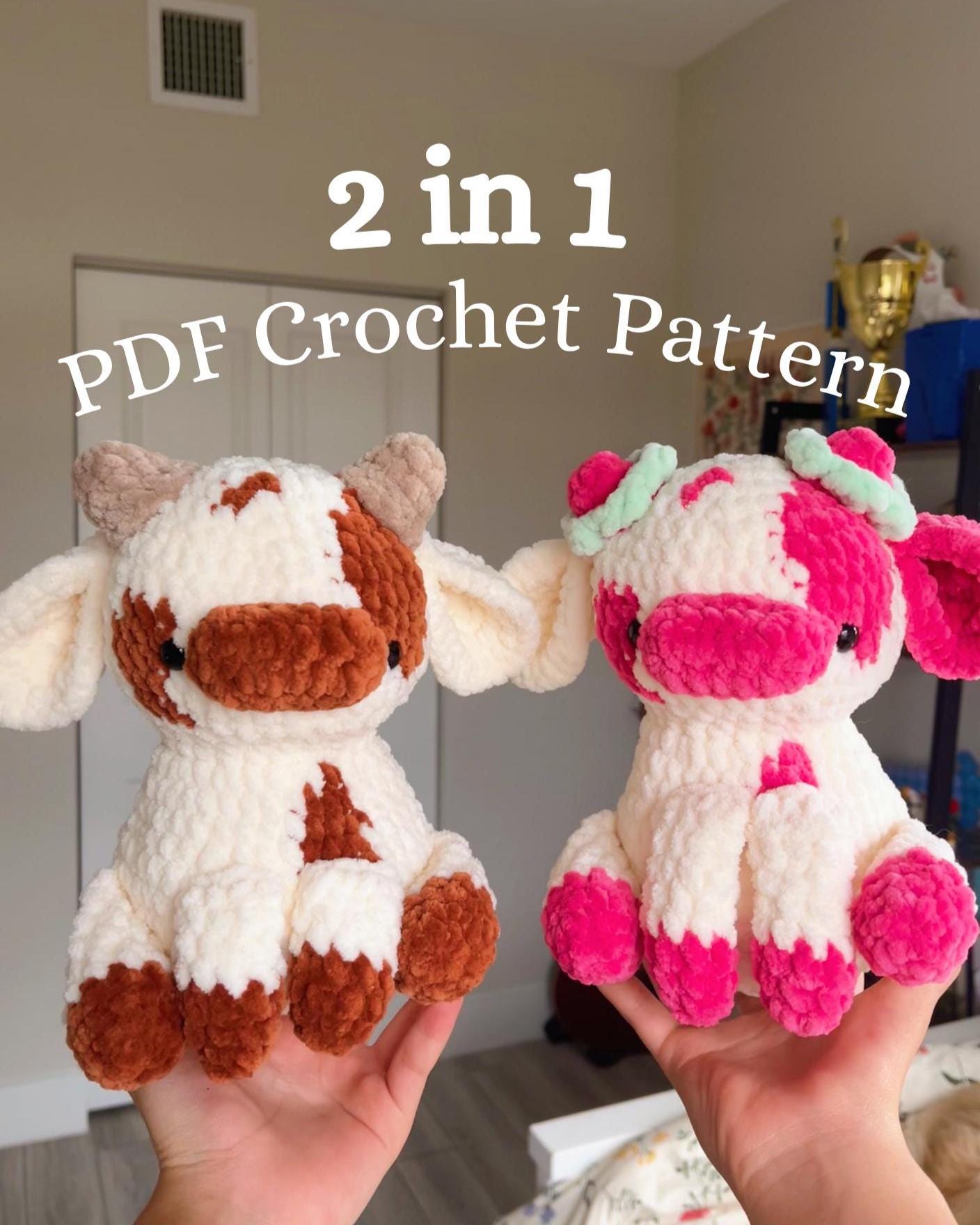 39 Cow Crochet Patterns: Unleash Your Creativity with These Adorable Designs! 32 Cows Crochet Pattern: Strawberry Cow Plush Amigurumi