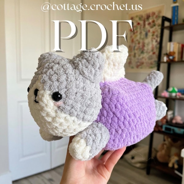 PATROON: haakpatroon kattendoekjesdoos | dikke kat | snel schattig patroon | kawaii pluche amigurumi | uniek haakwerk | katje