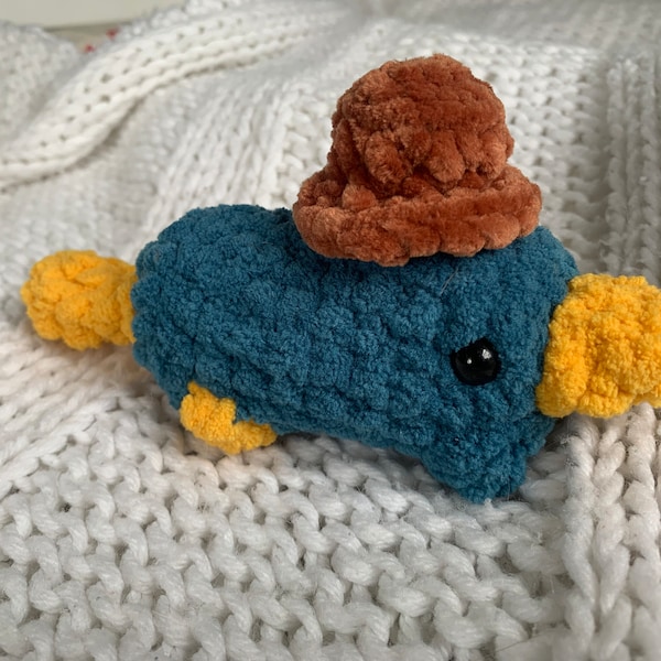 perry the platypus plush | cartoon plush | fluffy | soft | stuffed animal | platypus | desk pet | handmade perfect for gift