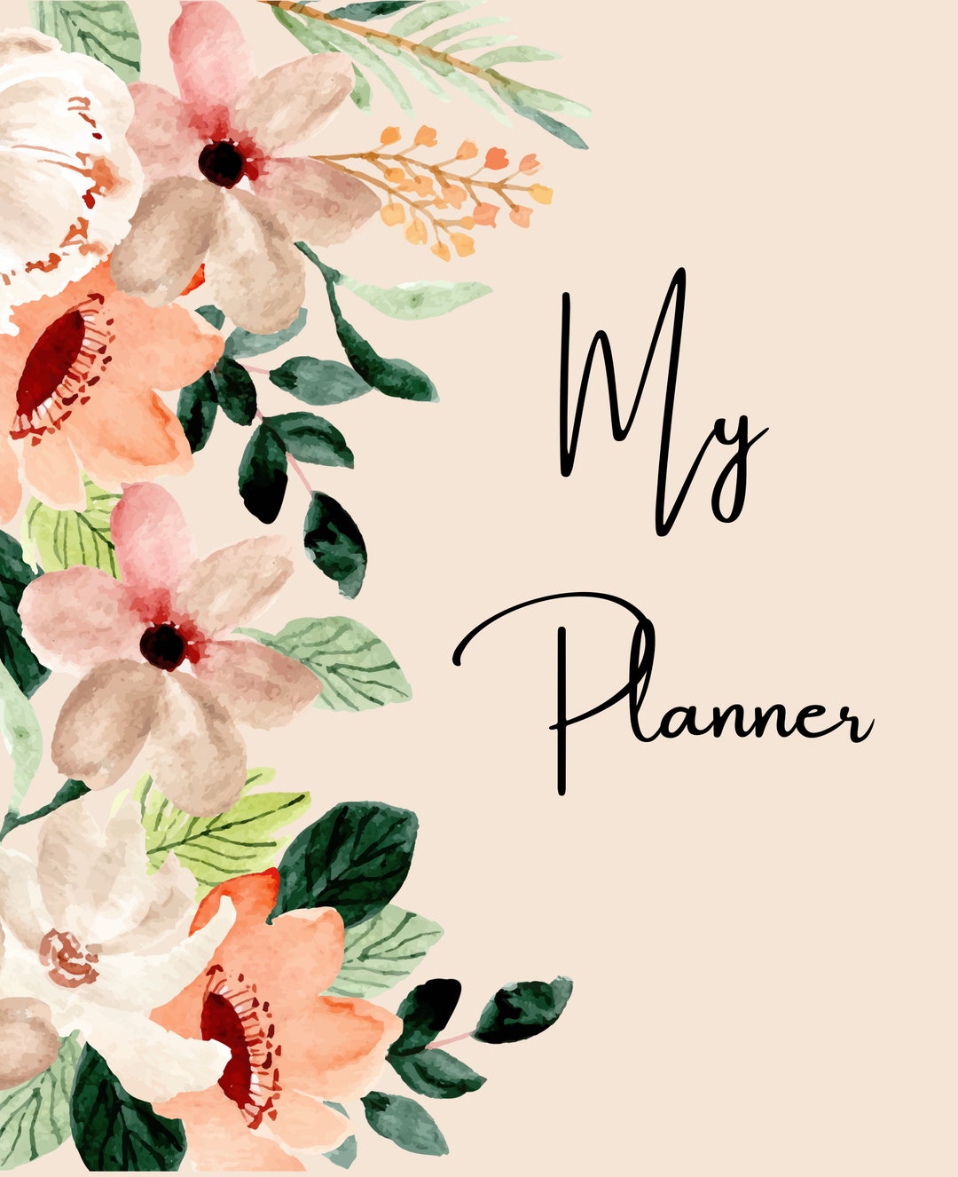 Digital Floral Watercolor Digital Planner - Etsy