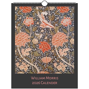 William Morris 2026 Wall Calendar - Eco-Friendly Artful Design - 8.5&quot;x11&quot;