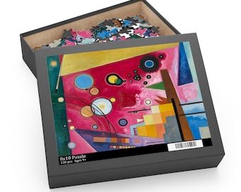 Abstracte puzzel "Heavy Red" van Kandinsky voor kunstliefhebbers, perfect cadeau, plezier voor het hele gezin, abstracte kunst, creatieve uitdaging, opties van 120 tot 500 stukjes