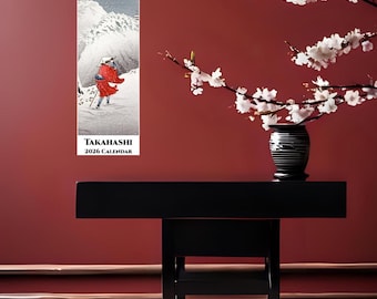 Takahashi Japanese Woodblock Print 2026 Wall Calendar Home Decoration Traditional Art Asian Inspired Office Decor Gift Idea Vertical Size