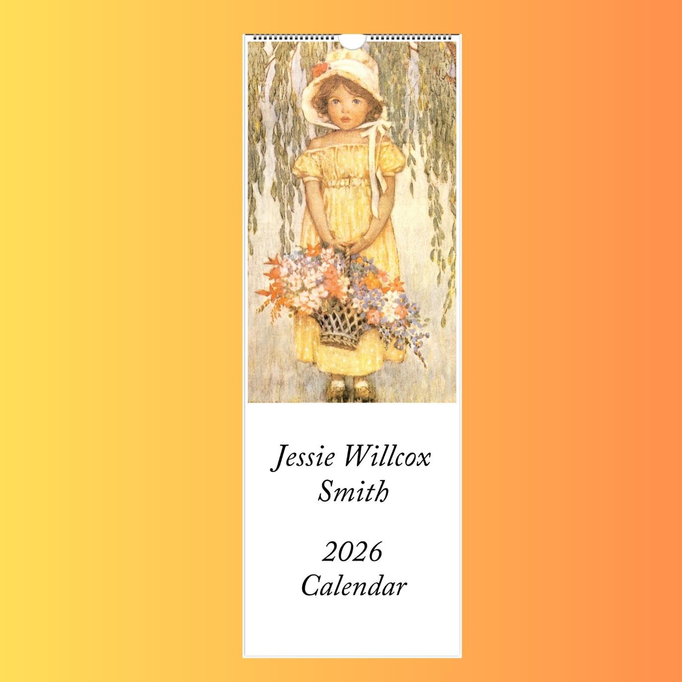 2026 Jessie Willcox Smith Illustrated Wall Calendar Vintage Art Style Wall Decor Picture Frame Antique Illustration Monthly Planner Gift