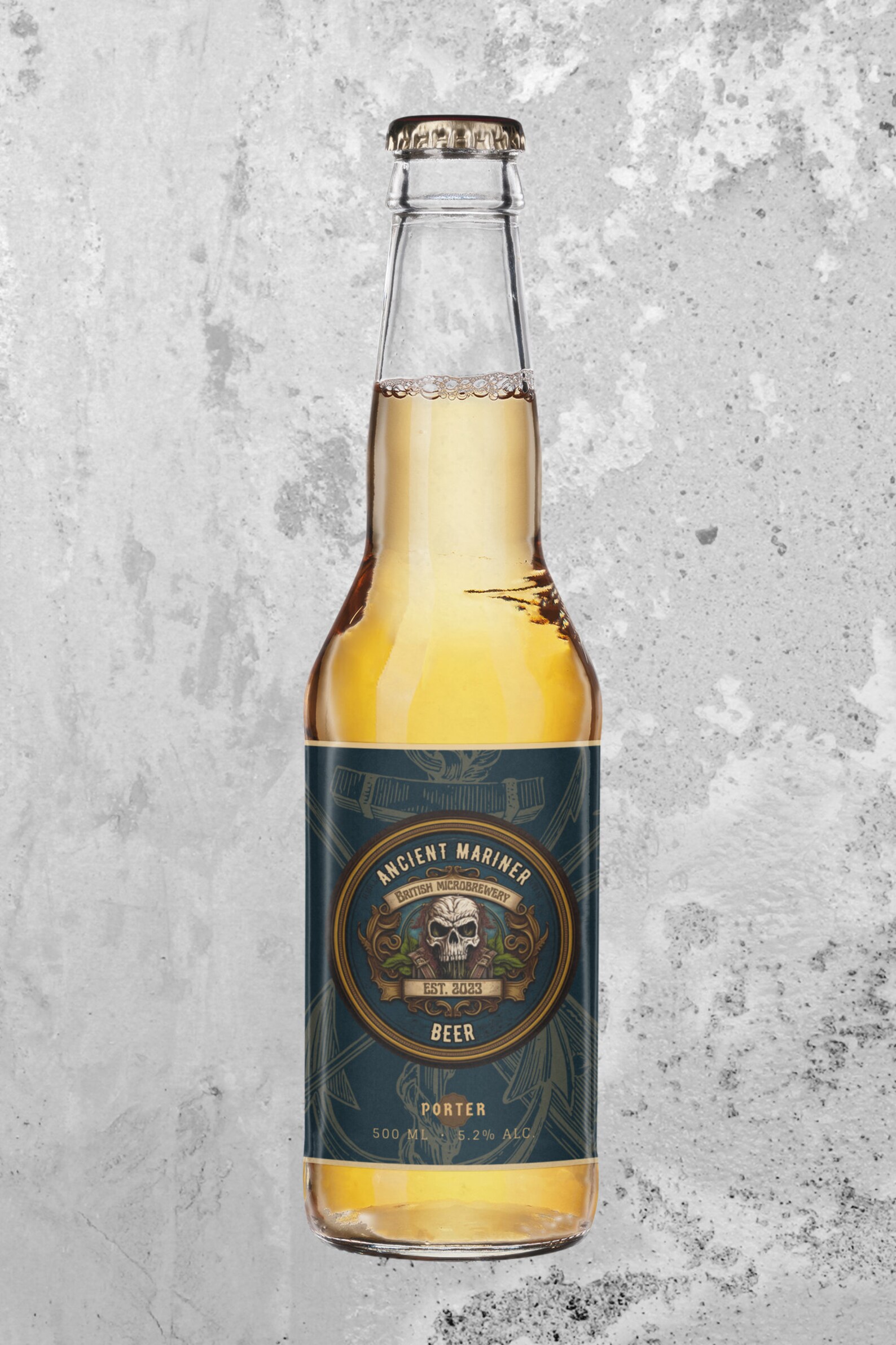Rock-inspired Beer Bottle Label Template 