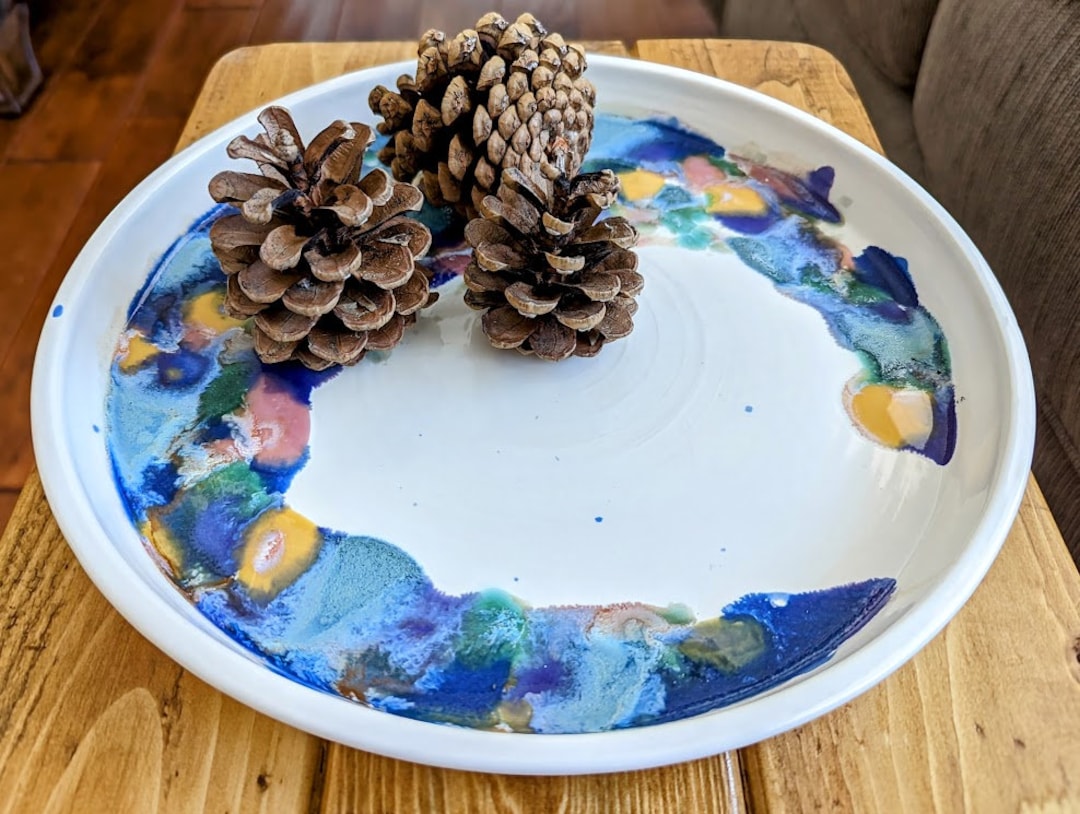 White Vanity Tray With Blended Colours Etsy