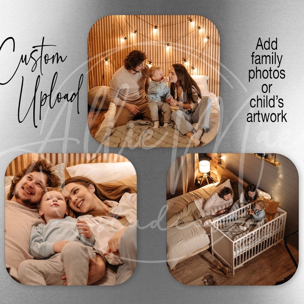 Create Your Own Photo Magnets - Set of 3 Customizable 2 Inch Square Magnets for Fridge or Locker - Personalized Gift Idea for Mom or Grandma