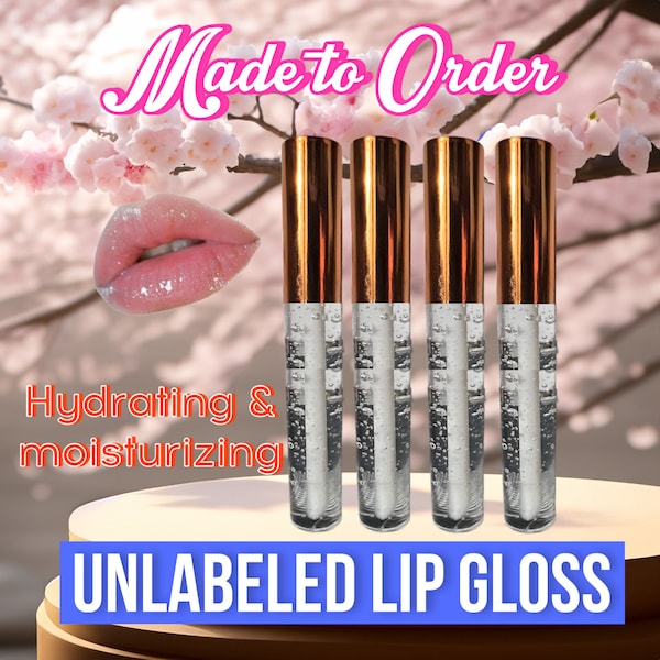 Unlabeled Lip Gloss 10ml Mineral Lip Gloss Christmas Gift Party Favors Holiday Gift Bulk Lip Gloss Made To Order Easy Gift Idea Shiny Clear