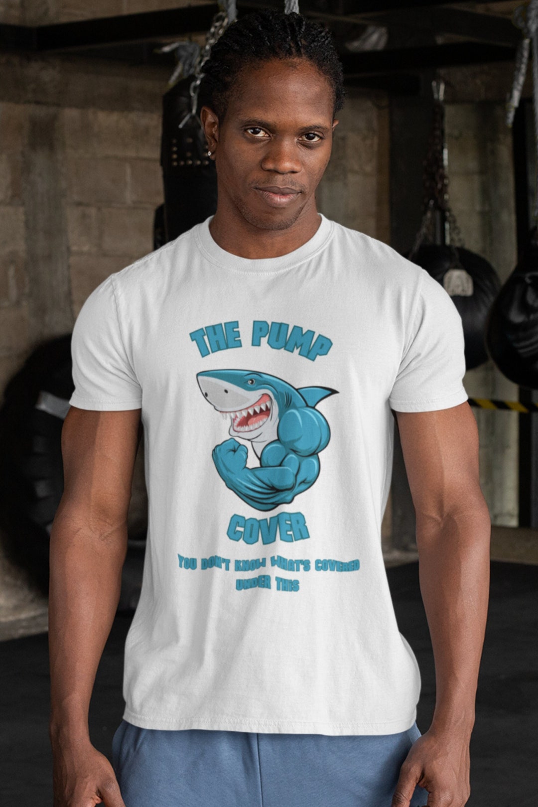 Gym Shirt Blue Fitness Cotton Pump Cover T-shirt Unisex Gym - Etsy