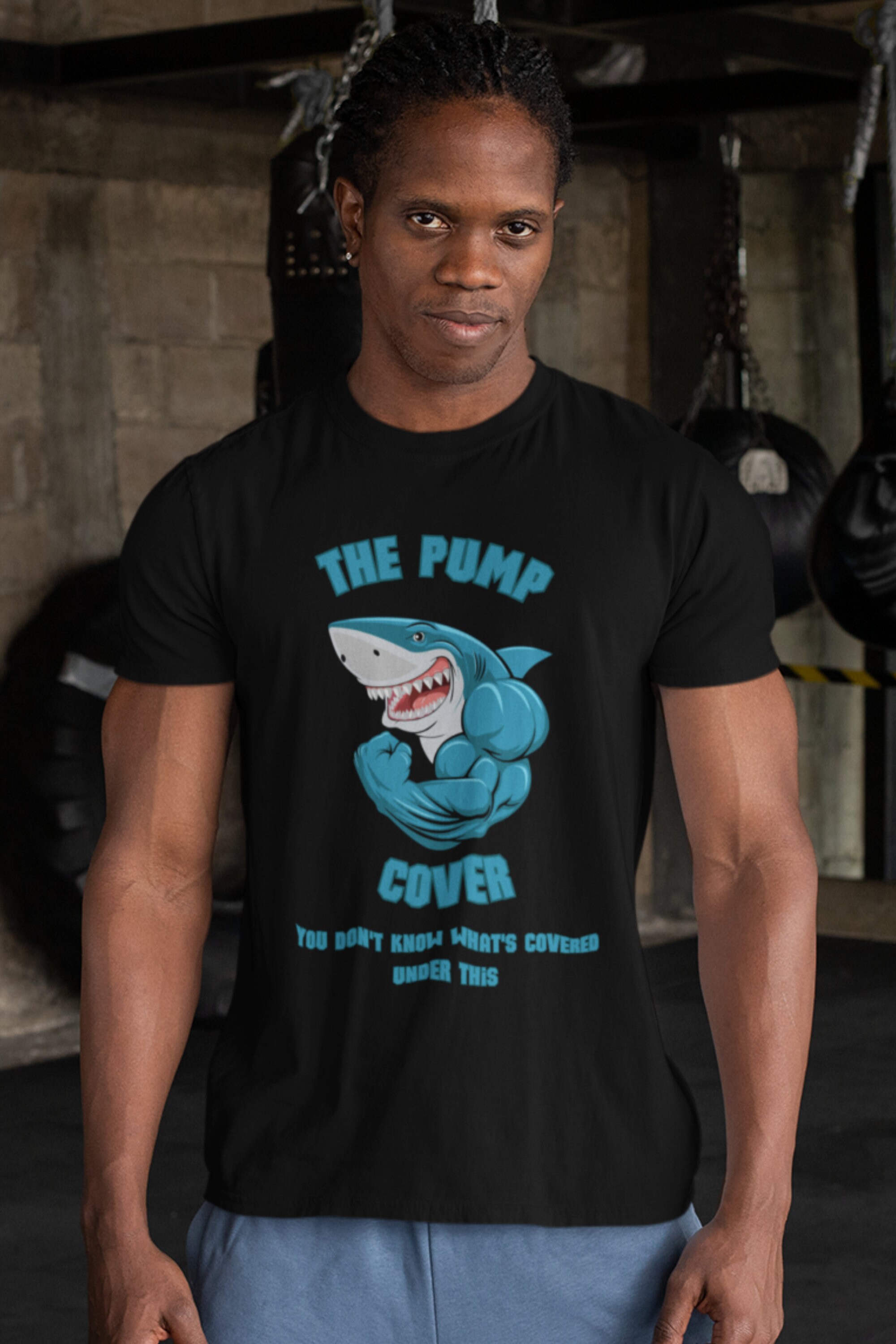 Gym Shirt Blue Fitness Cotton Pump Cover Tshirt Unisex Gym Etsy