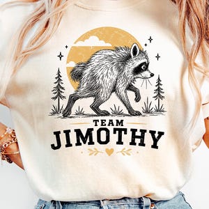 Mapache del equipo JIMOTHY PNG, diseño de camiseta de mapache divertido, gráfico de animales meme, mapache salvaje divertido, el mapache de Seattle, (descarga digital)