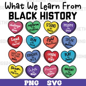Vad vi lär oss av svart historia PNG, Black Lives Matter SVG, Motiverande svart historia SVG, Afroamerikan, Digital Nedladdning