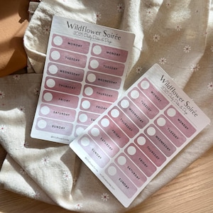 Dagelijkse dagen van de week planner stickervel aangepaste datum roos roze esthetisch vrouwelijk dagboekvoorraad BUJO decoratieaccessoires
