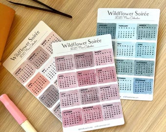 Feminine Watercolor Calendar Stickers for Planners Journals 2025 Monthly Stickers Sheet Matte New Year Gift for Her Minimalist Neutral