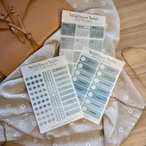 Set completo di adesivi per planner, giornaliero, settimanale, mensile, con data e giorni, mini calendario, Hobonichi, Bullet Journaling, decorazioni e forniture.