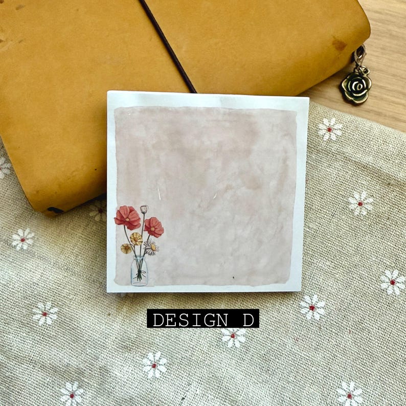 Sticky Note Watercolor Sticky Note Pad | Wildflower Watercolor Art | Journaling Supply Planner ...