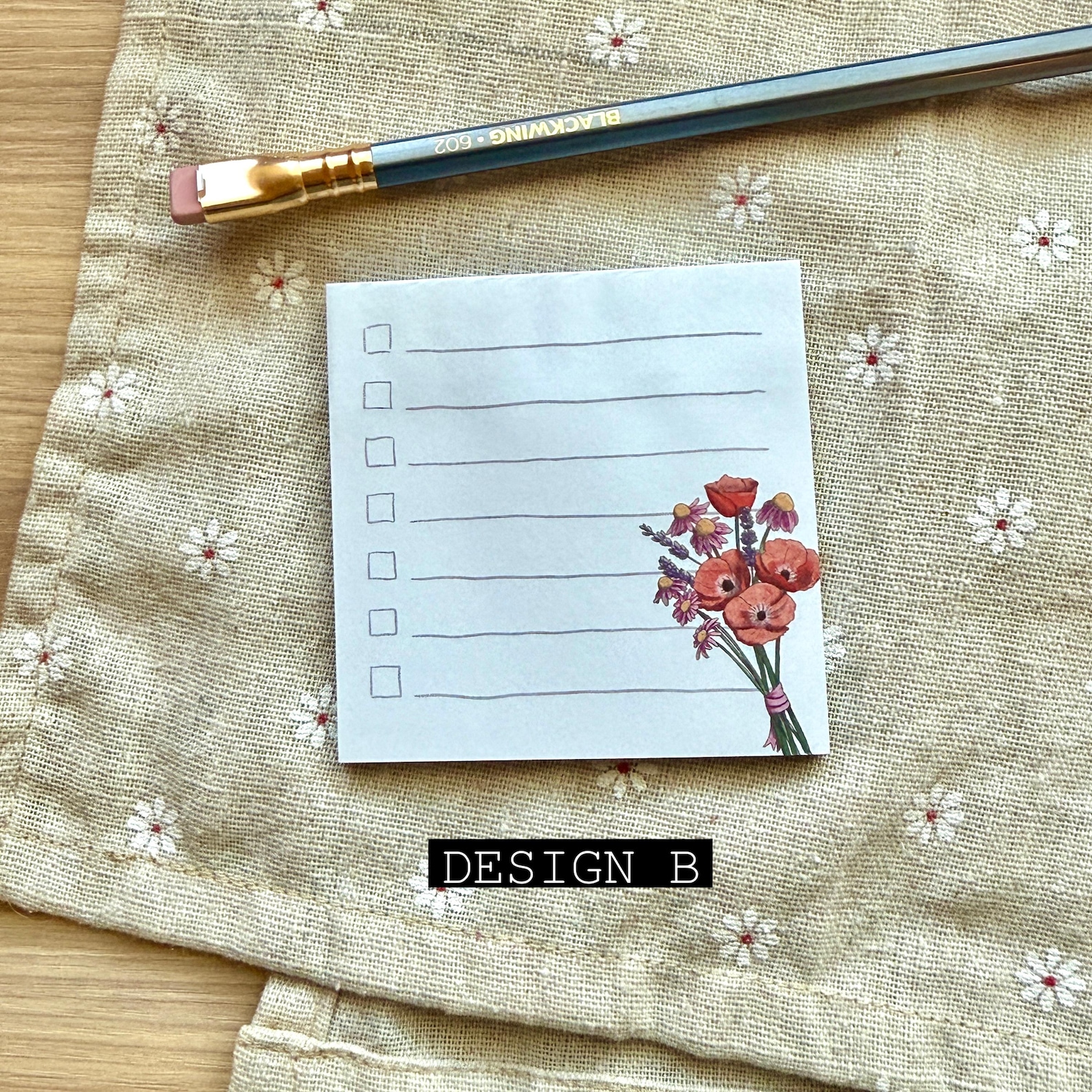 Sticky Note Watercolor Sticky Note Pad | Wildflower Watercolor Art | Journaling Supply Planner ...