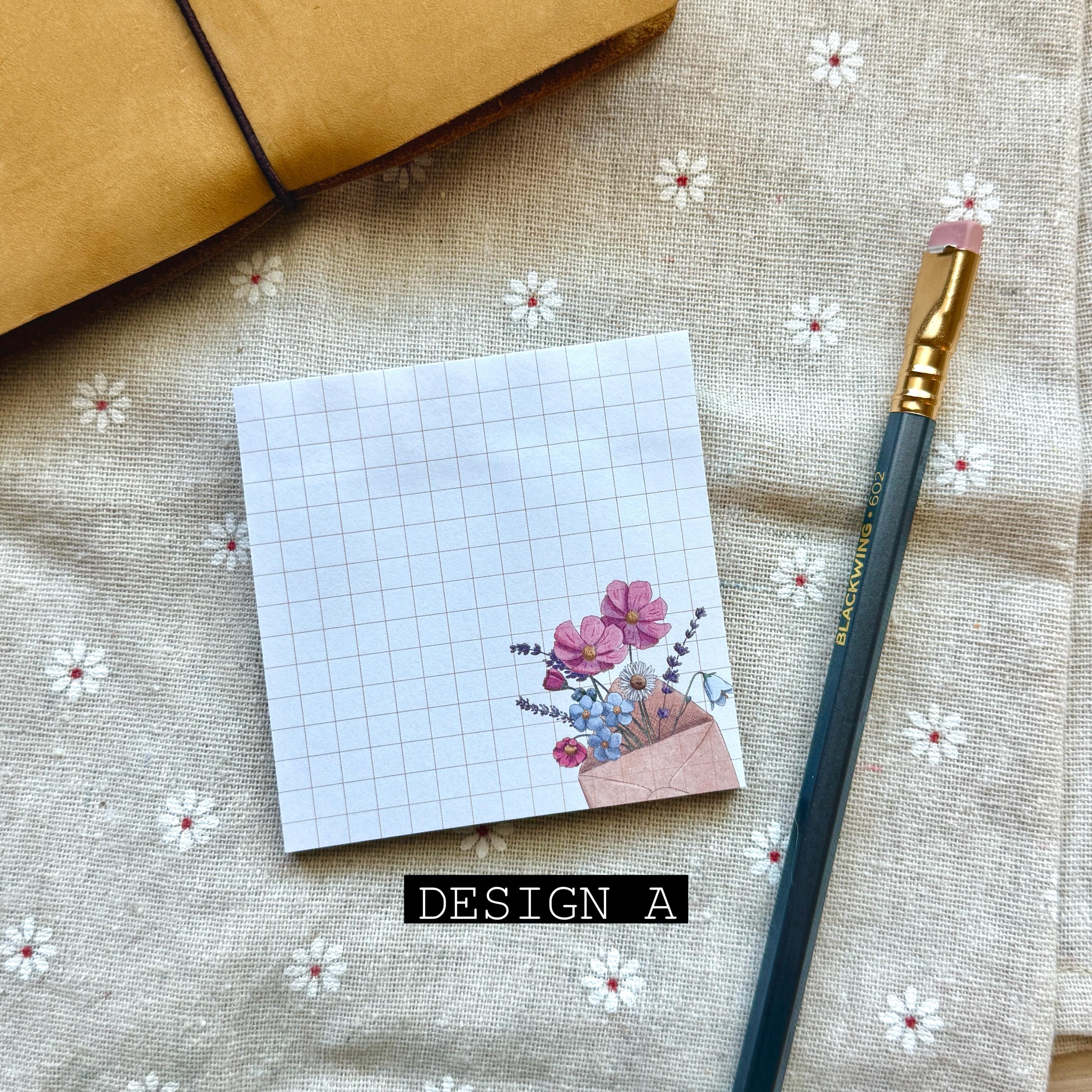 Sticky Note Watercolor Sticky Note Pad | Wildflower Watercolor Art | Journaling Supply Planner ...