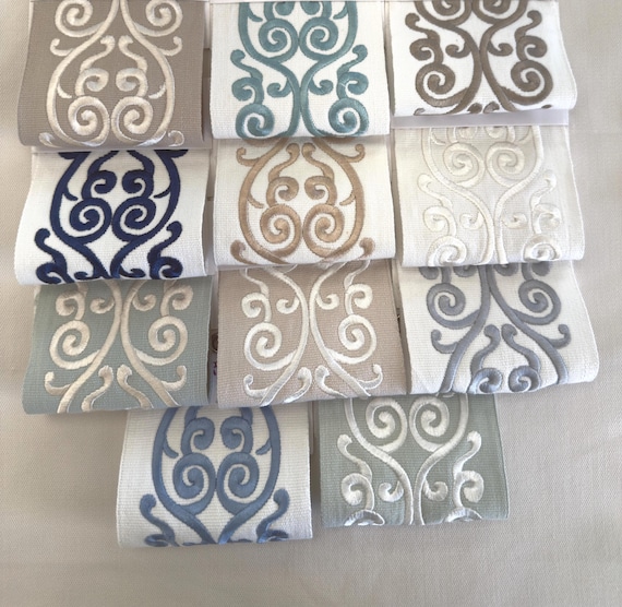 Embroidered Luxury Borders for Curtains or Shades | 4 Inches Wide