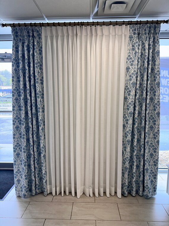 Patio Door Curtains Pleated Drapes Sheer Curtains Window Coverings Pinch Pleated Curtains Sliding Glass Door Curtains Etsy UK