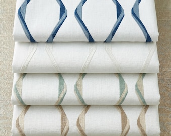 Persianas romanas de lujo bordadas, cortinas de tela de lino, 4 opciones de color.