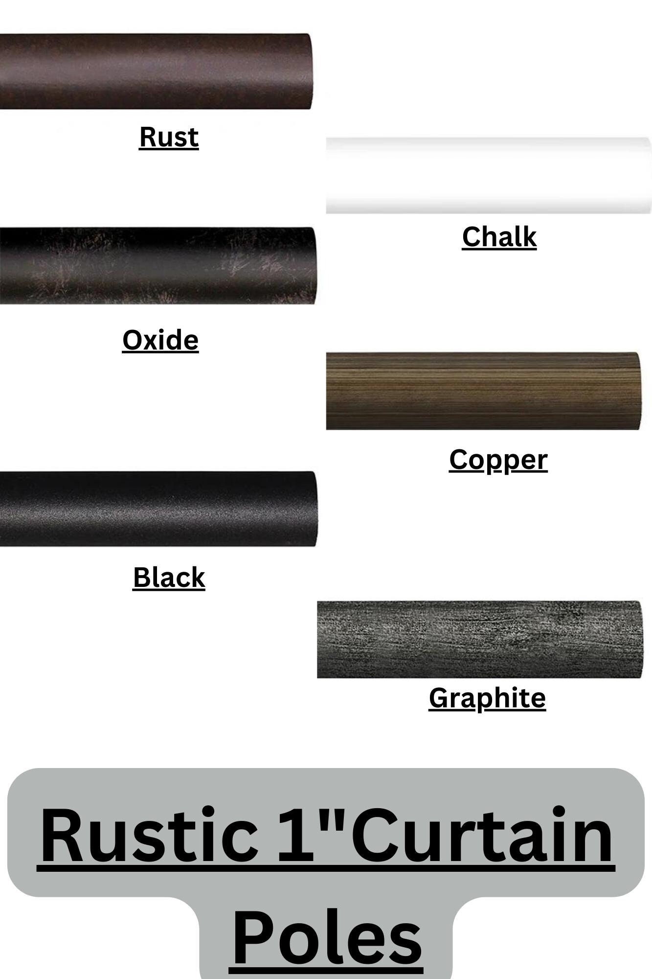 Rustic Wrought Iron Curtain Pole Farmhouse Drapery Hardware