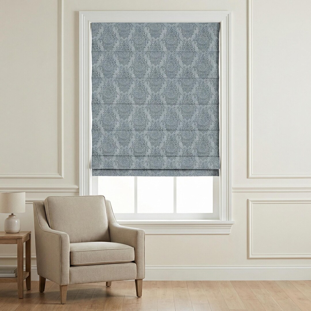Custom Damask Pattern Roman Shade, FREE Blackout Upgrade - Etsy