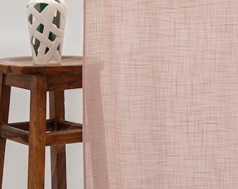 Pleated Linen Sheer Curtains, Custom Size, 9 Colors