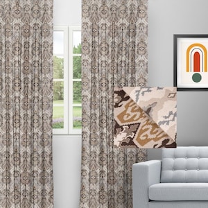 3 Colors, Damask Print Curtains, Boys Room Curtains, Curtains For Patio Door, Kitchen Curtains, Bedroom Curtains with Blackout Lining.