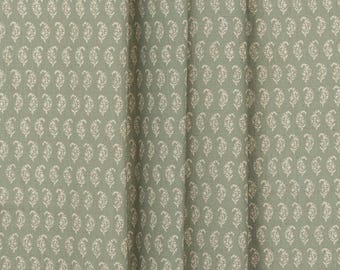 Paisley Print Curtains, Pinch Pleated Paisley Curtains, Turmeric Color Curtains, Sage Green Curtains, Burgundy Color Curtains, Blue Paisley