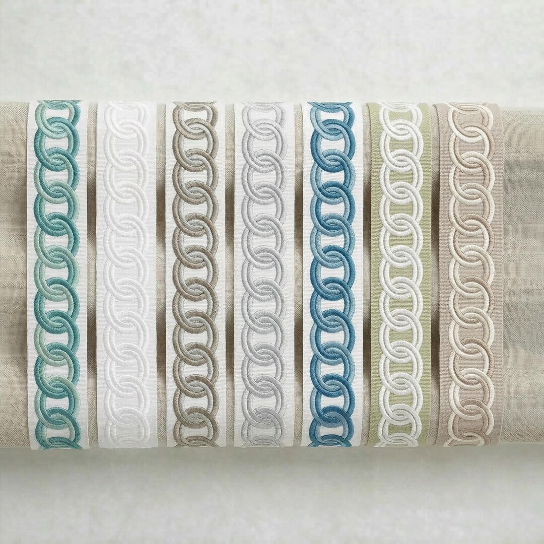 2.5 Inches Wide Decorative Borders • 7 Colors • Embroidered Curtain ...