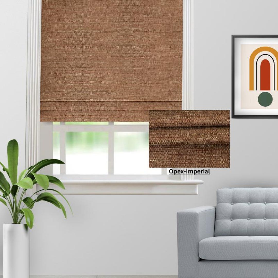 9 Colors | Jute Look Roman Shades | Rustic Roman Blinds and Shades ...