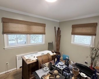 Cordless Custom Bamboo Shades, Natural Woven Shades