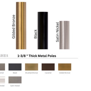 Curtain Poles, Drapery Hardware, Metal Hardware, Satin Nickel pole, Brass pole for curtains, Drapery Rods, Custom Hardware
