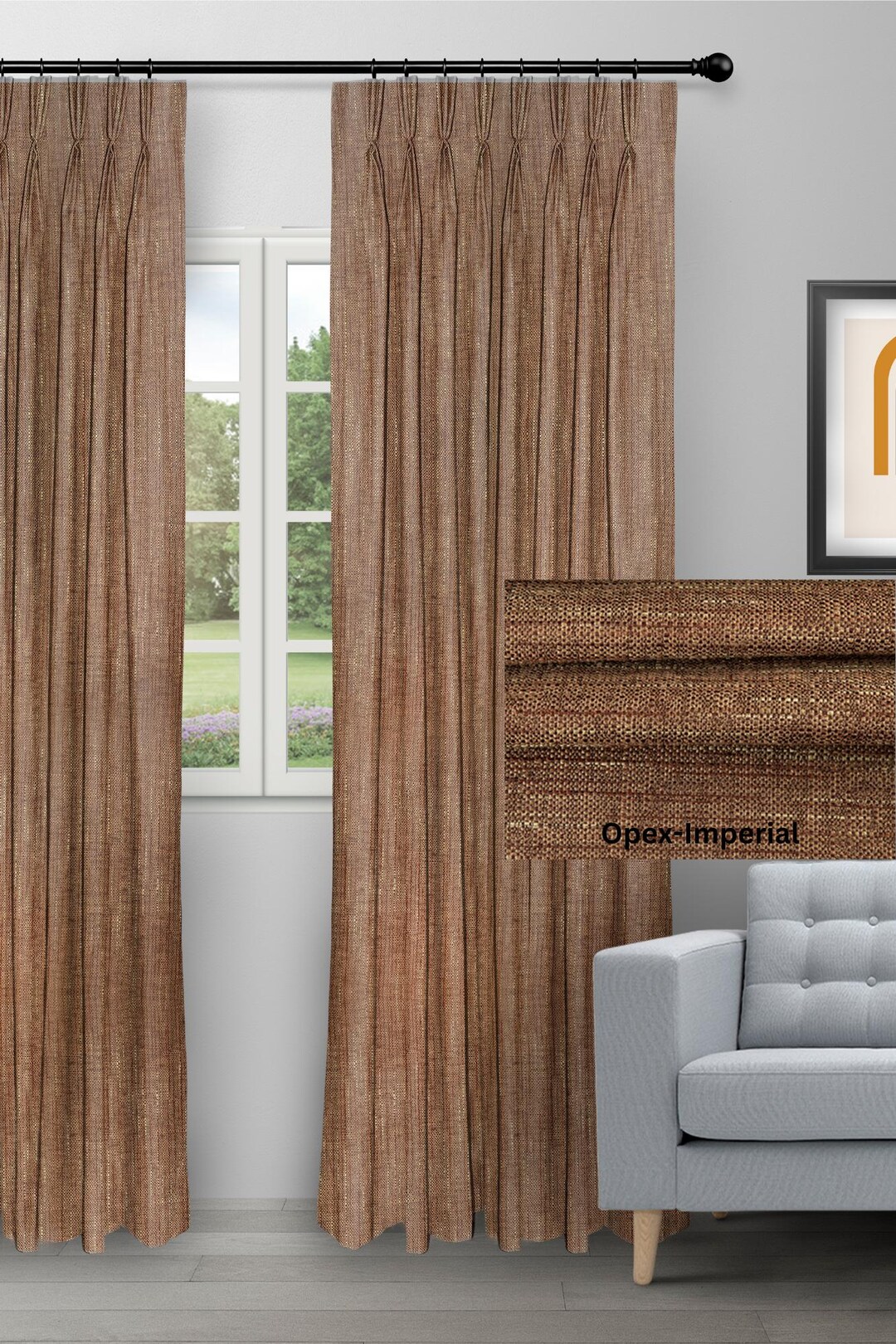 Textured Window Curtains | Custom Fabric Drapes | Bedroom Curtains - Etsy