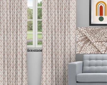 Pinch Pleated Custom Curtains, 7 Colors ,Affordable Custom Curtains , Cotton Blend Floral Curtains, Aqua Blue Curtains, Tan Textured Curtain