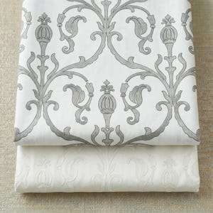 Vintage Bloom Linen Roman Shades, 2 Colors, Fabric Window Blinds, Blackout Shades, Relaxed Or Flat Styles.