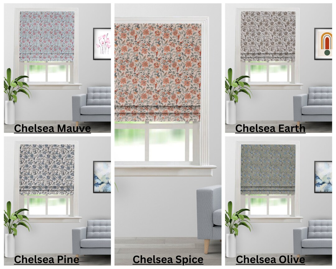 Floral Roman Shades Fabric Shades Roman Shades for Bedroom Etsy