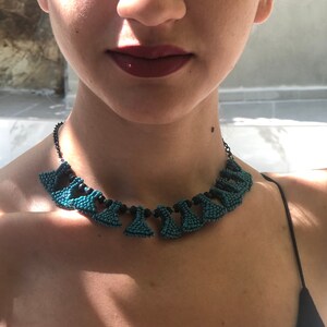 Collar de cuentas turquesas, collar de cuentas de colores, cuentas de semillas, collar hecho a mano, regalo de cumpleaños, joyería, regalo para novia, regalo para ella