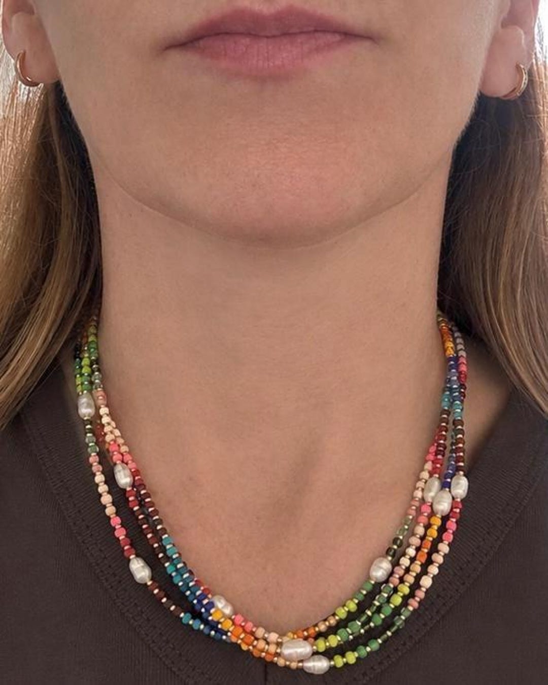 Seasonal Color Palette Necklace I Freshwater Pearl Beaded Jewelry | 18k ...
