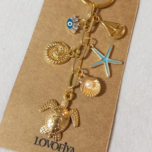 sea keychain, turtle keychain, gift for mom